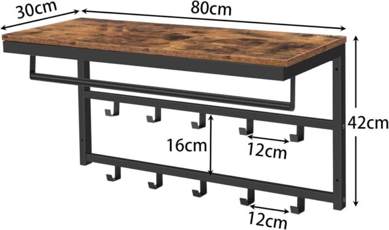 Wandgarderobe mit 10 Haken und Ablage VALORIS – Bild 6