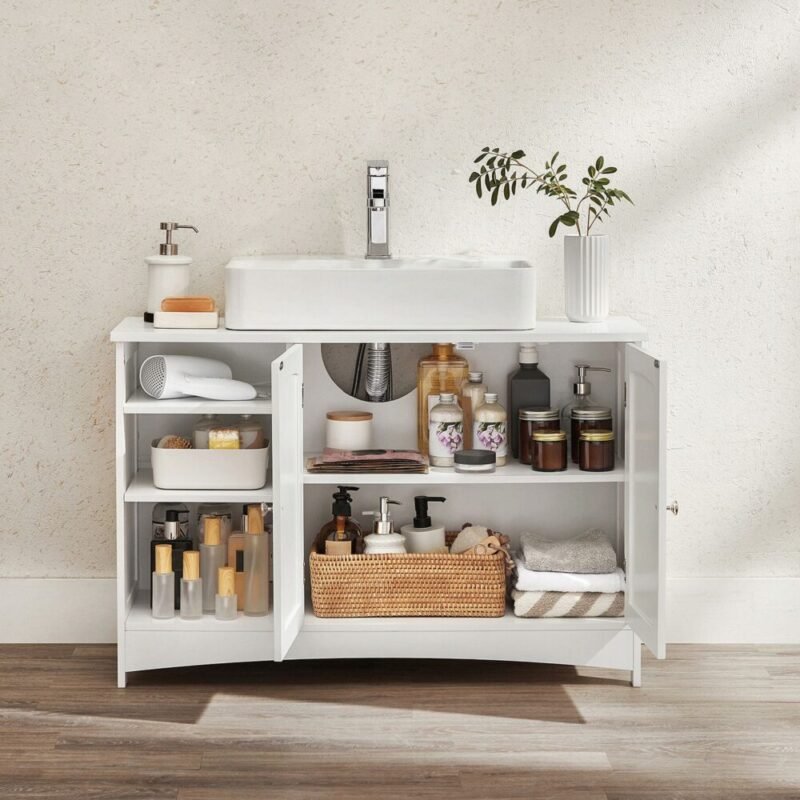 Waschbeckenunterschrank extra lang 2 Türen offene LIVORA – Bild 4