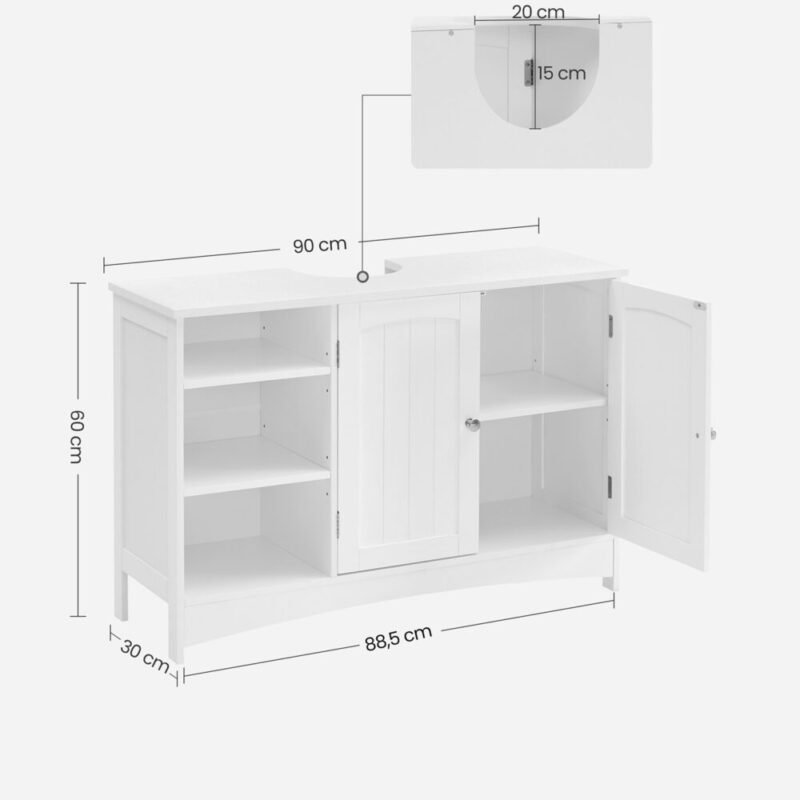 Waschbeckenunterschrank extra lang 2 Türen offene LIVORA – Bild 6
