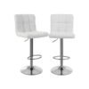Barhocker 2er Set mit Lehne robust weiss 115 cm SARAH