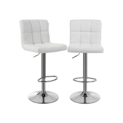Barhocker 2er Set mit Lehne robust weiss 115 cm SARAH