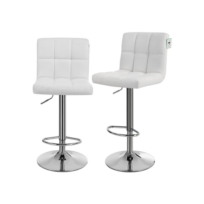 Barhocker 2er Set mit Lehne robust weiss 115 cm SARAH – Bild 2