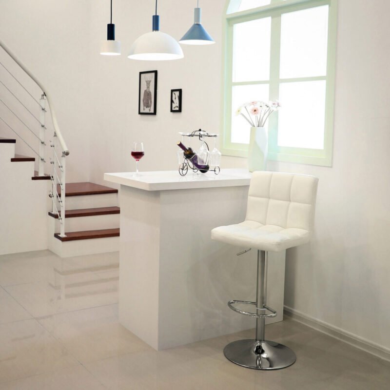 Barhocker 2er Set mit Lehne robust weiss 115 cm SARAH – Bild 3