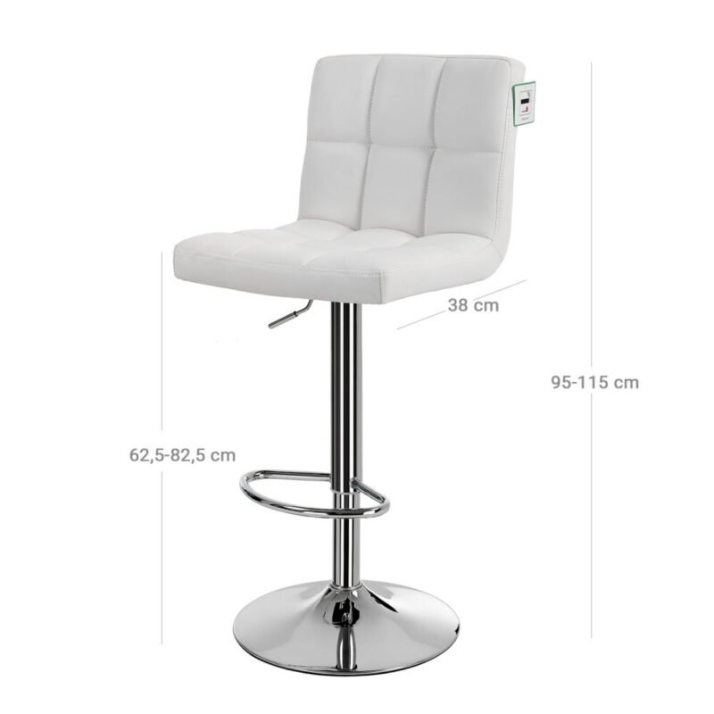 Barhocker 2er Set mit Lehne robust weiss 115 cm SARAH – Bild 6