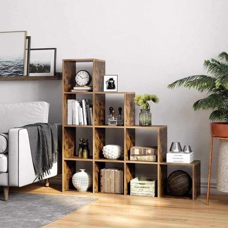 Bücherregal Treppenregal mit 10 Würfel-Fächern LENA – Bild 3