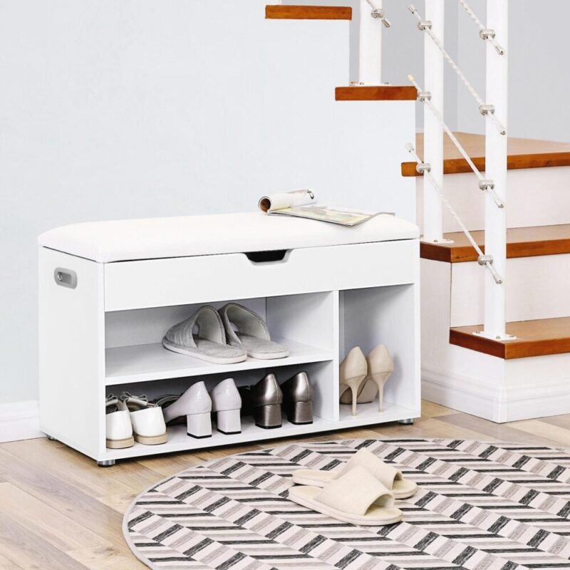 Schuhbank Sitzkissen 3 Fächer Truhe 2 Stufen AUREVIA – Bild 4