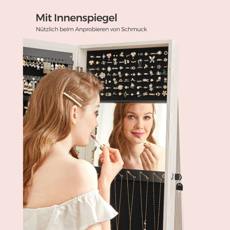 Schmuckschrank 360° drehbar Ganzkörperspiegel ORVIA – Bild 6