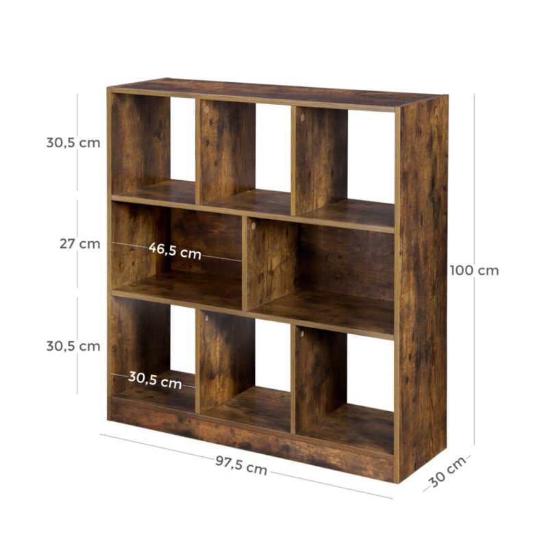 Bücherregal Raumteiler Regal Standregal aus Holz BALU – Bild 7