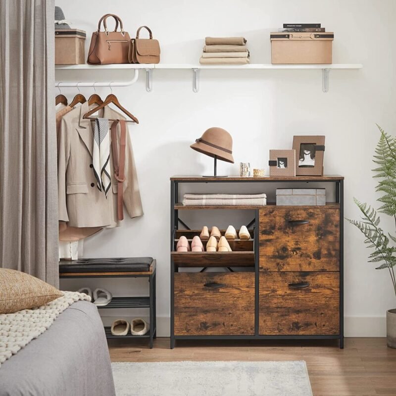 Schuhschrank Schuhregal 4 Klappen 12-20 Paar ALUNA – Bild 3