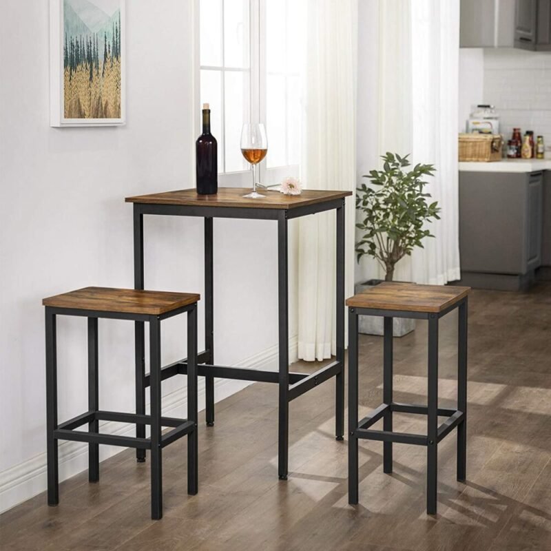 Stehtisch Bartisch hoher Esstisch Stahlgestell 60x60 HELIOS – Bild 2