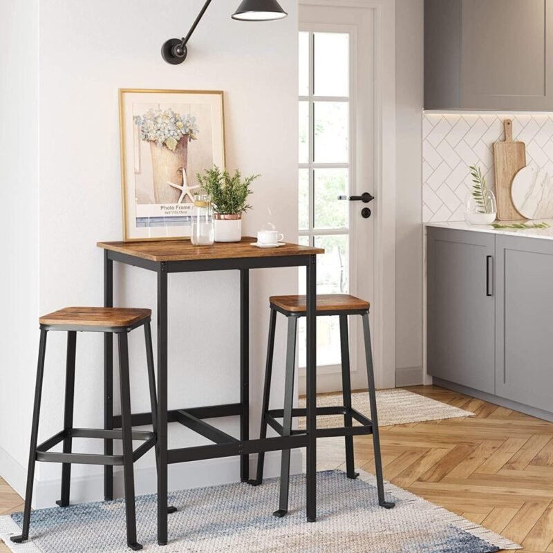 Stehtisch Bartisch hoher Esstisch Stahlgestell 60x60 HELIOS – Bild 8