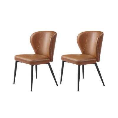 Esszimmerstühle 2er Set Kunstleder Mid-Century ECCO