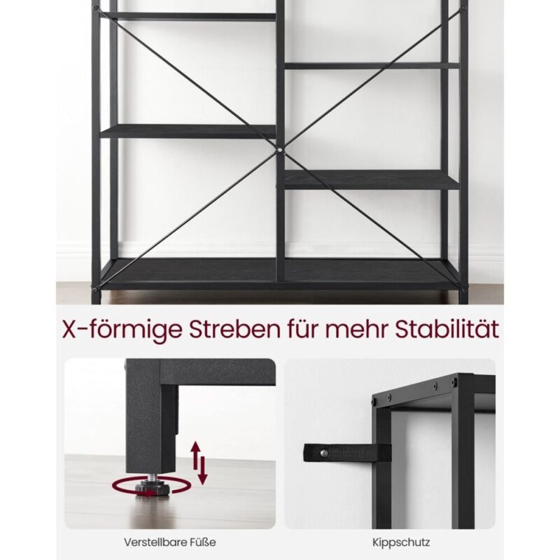 Bücherregal mit 5 Ebenen Standregal MARLON – Bild 5