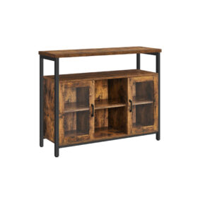 Sideboard Küchenschrank mit 2 transparenten Glastüren LUMIVIA