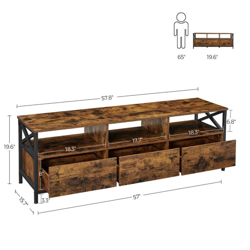 TV-Schrank Lowboard für Fernseher bis zu 65 Zoll NORVALE – Bild 7