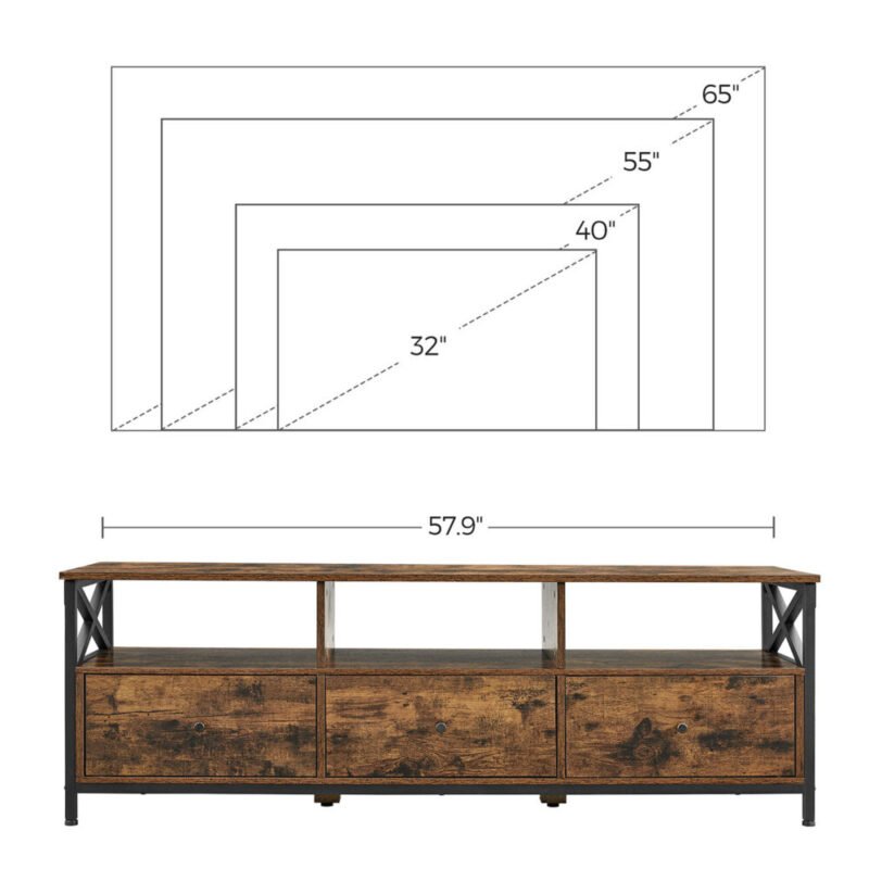 TV-Schrank Lowboard für Fernseher bis zu 65 Zoll NORVALE – Bild 8