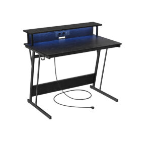 Gaming Tisch mit LED Steckdosenleiste Monitorhalter LYRONIX
