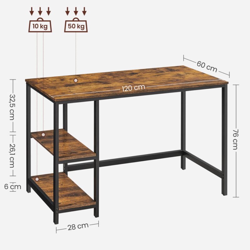 Computertisch Homeoffice mit Regalboden robust IMARI – Bild 3