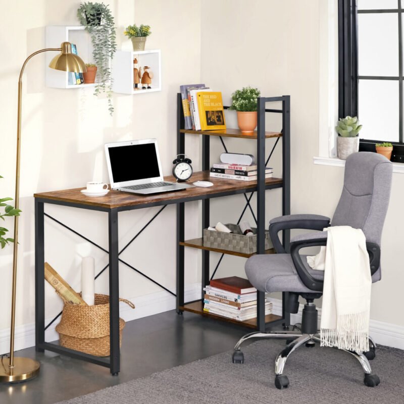 Schreibtisch Computertisch mit Regalen Homeoffice Büro NORIX – Bild 2