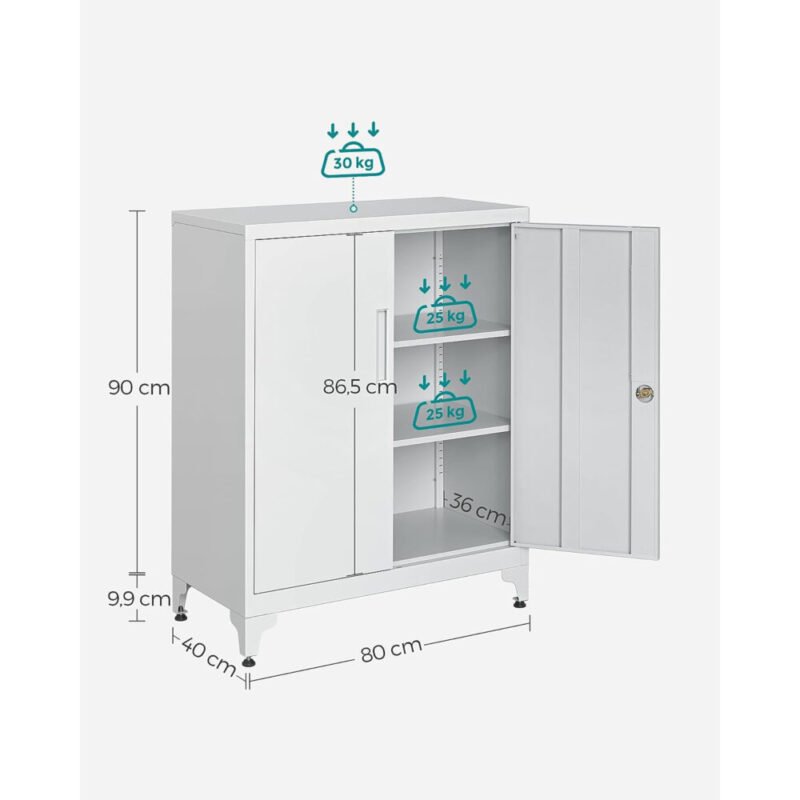 Aktenschrank Mehrzweckschrank Büroschrank aus Stahl ALENA – Bild 3