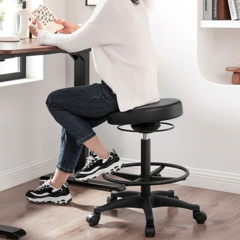 Bürohocker mit Fussstuetze ergonomisch verstellbar ROVIO – Bild 2