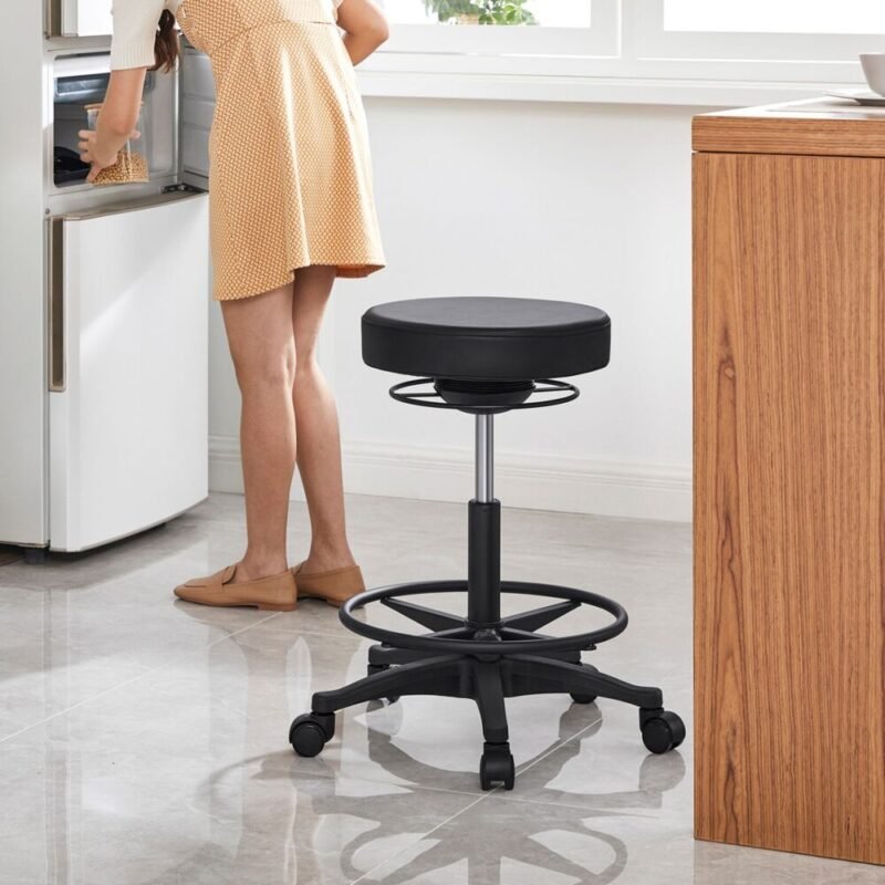 Bürohocker mit Fussstuetze ergonomisch verstellbar ROVIO – Bild 3