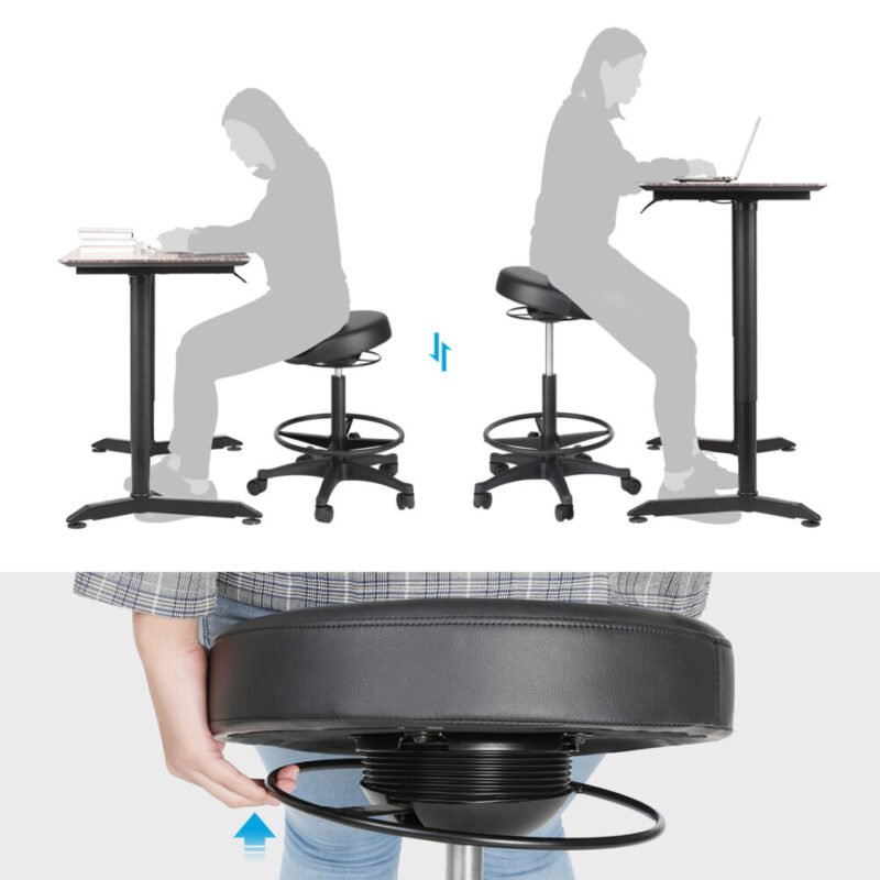 Bürohocker mit Fussstuetze ergonomisch verstellbar ROVIO – Bild 4