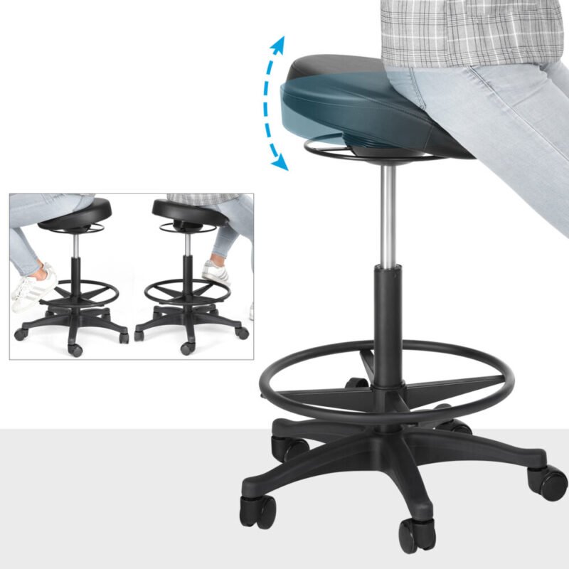 Bürohocker mit Fussstuetze ergonomisch verstellbar ROVIO – Bild 5