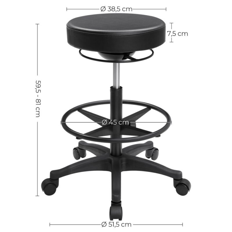 Bürohocker mit Fussstuetze ergonomisch verstellbar ROVIO – Bild 6