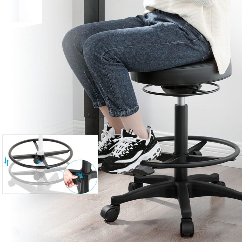 Bürohocker mit Fussstuetze ergonomisch verstellbar ROVIO – Bild 7