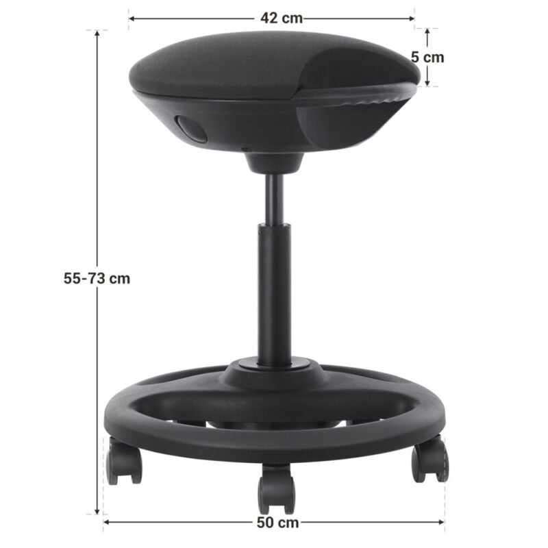 Bürohocker ergonomischer Arbeitshocker Rollhocker Drehstuhl Rollen SAM – Bild 3