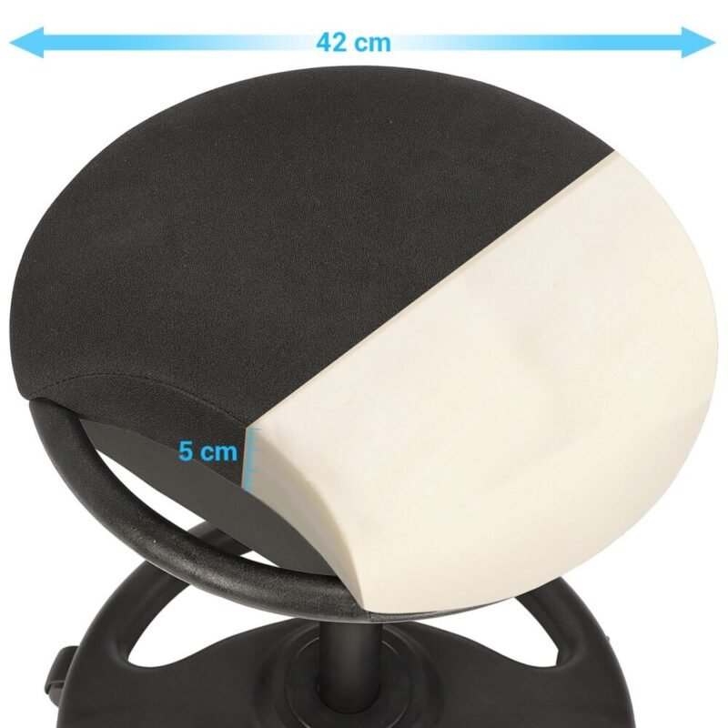 Bürohocker ergonomischer Arbeitshocker Rollhocker Drehstuhl Rollen SAM – Bild 5