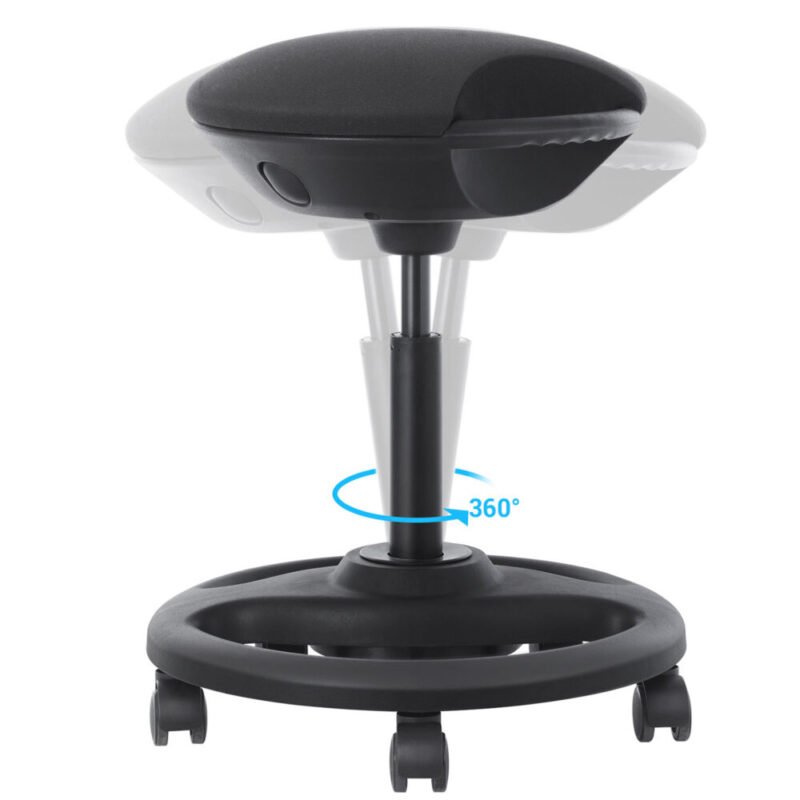 Bürohocker ergonomischer Arbeitshocker Rollhocker Drehstuhl Rollen SAM – Bild 6