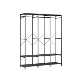 Offener Kleiderschrank mit Ablagen und Kleiderstange FENRIS