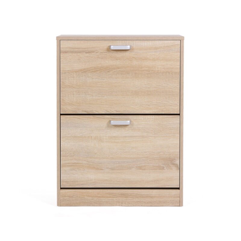 Schuhschrank Schuhkipper 2 Klappen Holz Eiche 60x83 LUNA – Bild 2