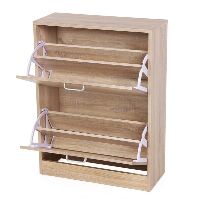 Schuhschrank Schuhkipper 2 Klappen Holz Eiche 60x83 LUNA – Bild 5