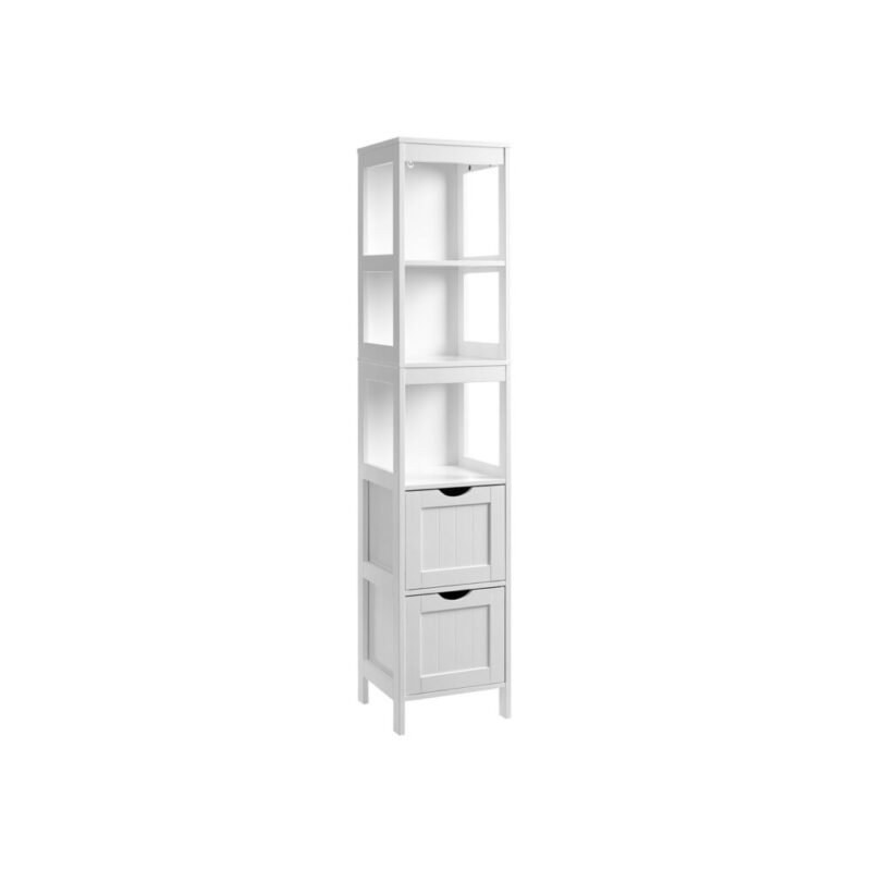 Hochschrank Badschrank mit 2 Schubladen und Fächern ELORIA