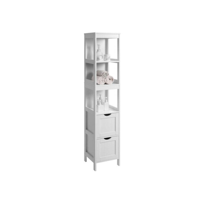 Hochschrank Badschrank mit 2 Schubladen und Fächern ELORIA – Bild 2