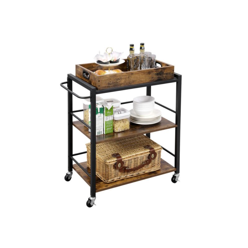 Servierwagen mit Tablett und Rollen Metallgestell ORVIA – Bild 2