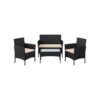 Balkonmöbel Gartenmöbel Set Polyrattan Lounge Schwarz JONAS