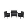 Balkonmöbel Gartenmöbel Set Polyrattan Lounge Schwarz JONAS