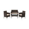 Balkonmöbel Gartenmöbel Set Polyrattan Lounge Braun JONAS