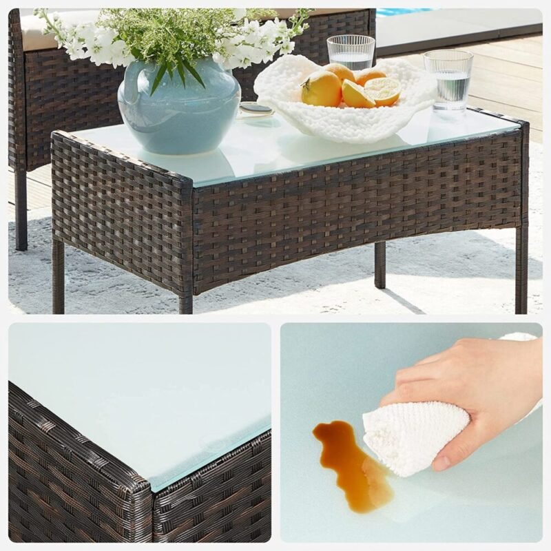 Balkonmöbel Gartenmöbel Set Polyrattan Lounge Braun JONAS – Bild 6