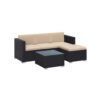 Gartenmöbel Set Polyrattan Sofa Tisch Schwarz Taupe LAMIS
