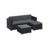 Gartenmöbel Polyrattan Ecksofa Schwarz Grau HELIOS