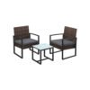 Gartenmöbel Set Polyrattan 3-teilig Braun Grau LUNAR