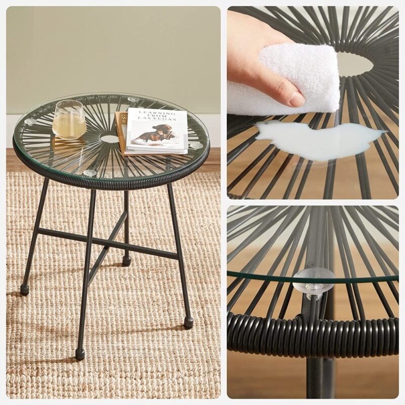 Balkonmöbel Gartenmöbel Set 3-teilig Acapulco Schwarz ALUNA – Bild 6