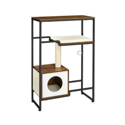 Kratzbaum Katzenbaum 2in1 Möbel Vintagebraun LUNERO