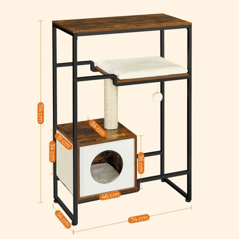 Kratzbaum Katzenbaum 2in1 Möbel Vintagebraun LUNERO – Bild 7