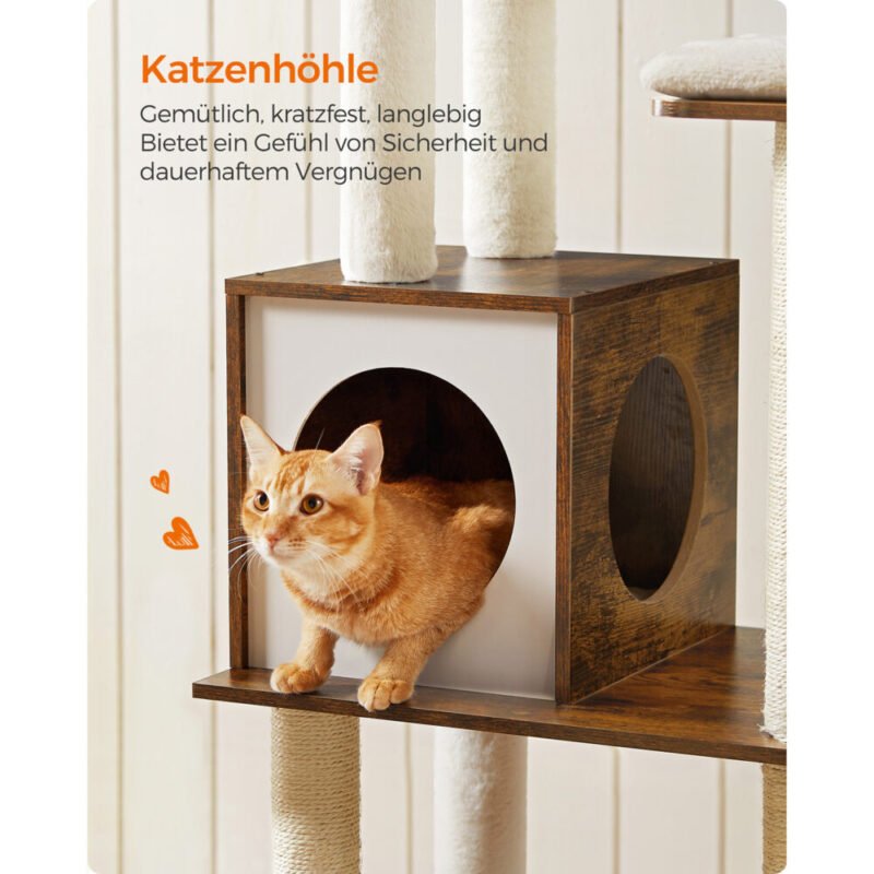 Kratzbaum 165cm Moderner Katzenturm Katzenmöbel ZEUSIA – Bild 7